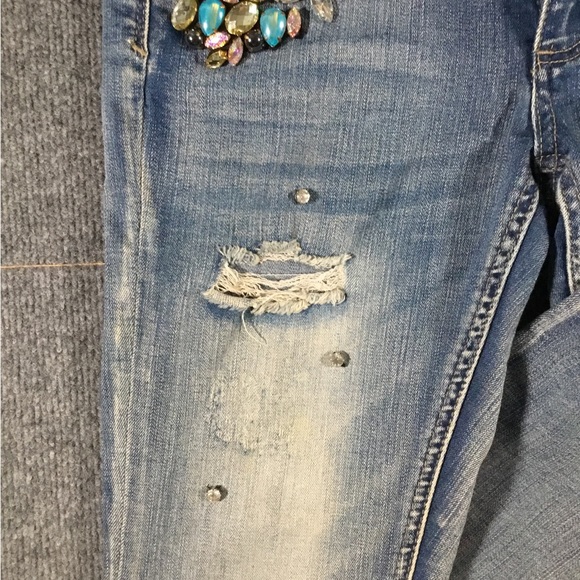 Indigo Rein distressed and embellished jeans juniors/teens size 5 - Picture 5 of 11